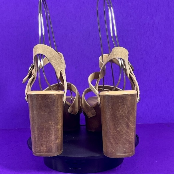 Sam Edelman Women's Beige Suede JOSEFINE Platform Heel Sandals Shoe Size 9.5 - Picture 4 of 8